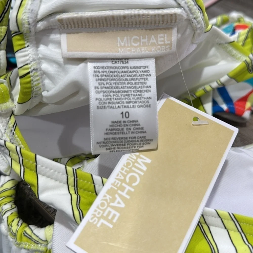 NWT Michael Kors Zebra Print Cutout One Piece Size 10